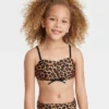 Girls' 'Delightful Cheetah' Shirred Center Bikini Set - Art Class™