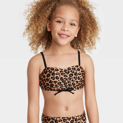 Girls' 'Delightful Cheetah' Shirred Center Bikini Set - Art Class™ 1 Girls' 'Delightful Cheetah' Shirred Center Bikini Set - Art Class™