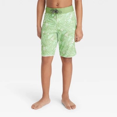 Boys' Palm Printed Swim Trunks - Art Class™ Green 3 Boys' Palm Printed Swim Trunks - Art Class™ Green - Image 3