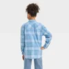 Girls' Oversized Flannel Button-Down Shirt - Art Class™