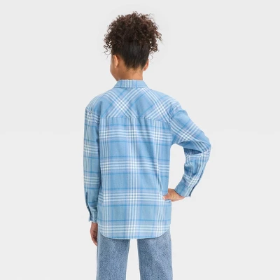 Girls' Oversized Flannel Button-Down Shirt - Art Class™ 1 Girls' Oversized Flannel Button-Down Shirt - Art Class™