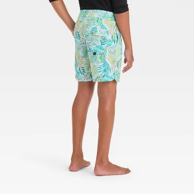 Boys' Palm Tree Printed Swim Shorts - Art Class™ Blue 1 Boys' Palm Tree Printed Swim Shorts - Art Class™ Blue
