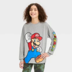 Boys' Long Sleeve Mario Graphic T-Shirt - Art Class™ Heather Gray 5 Boys' Long Sleeve Mario Graphic T-Shirt - Art Class™ Heather Gray -Daily Kid Wear Shop GUEST 51e453c7 017e 4574 9906 45fb1c597586