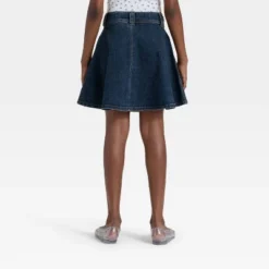 Girls' Pleated Denim Mini Skirt - Art Class™