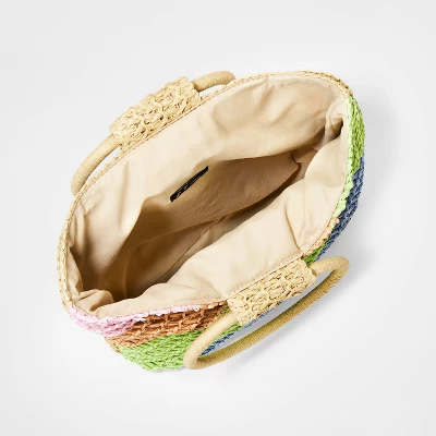 Girls' Striped Paper Straw Tote Bag - Art Class™ 2 Girls' Striped Paper Straw Tote Bag - Art Class™ - Image 2