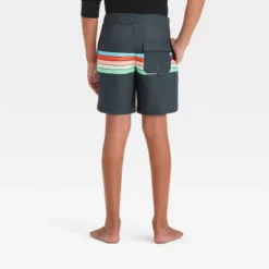 Boys' Striped Swim Shorts - Art Class™ Black/Red