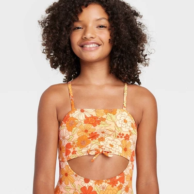 Girls' Vintage Affair One Piece Swimsuit - Art Class™ 1 Girls' Vintage Affair One Piece Swimsuit - Art Class™