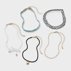 Girls' 5pk Choker Necklace Set - Art Class™