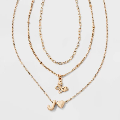 Girls' Initial With Choker And Layered Necklace Set - Art Class™ Gold 12 Girls' Initial With Choker And Layered Necklace Set - Art Class™ Gold - Image 12