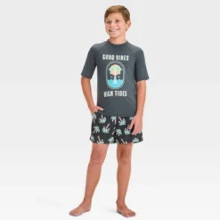 Boys' Short Sleeve Tree Printed Rash Guard Top - Art Class™ Charcoal Gray -Daily Kid Wear Shop GUEST 667a44cc 45eb 4ede a628 bb09bf13a773