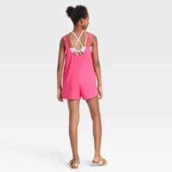 Girls' Chambray Cover Up Dress - Art Class™ Vibrant Pink