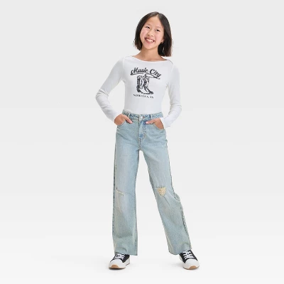 Girls' High-Rise Baggy Jeans - Art Class™ 2 Girls' High-Rise Baggy Jeans - Art Class™ - Image 2