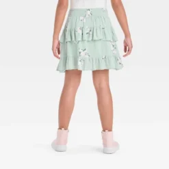 Girls' Smocked Drop Waist Tiered Floral Skirt - Art Class™