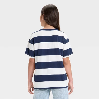 Girls' Oversized Short Sleeve Striped T-Shirt - Art Class™ 1 Girls' Oversized Short Sleeve Striped T-Shirt - Art Class™