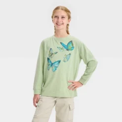 Girls' Long Sleeve Butterfly Oversized Graphic T-Shirt - Art Class™ Mint Green 5 Girls' Long Sleeve Butterfly Oversized Graphic T-Shirt - Art Class™ Mint Green -Daily Kid Wear Shop GUEST 6c1efc46 200e 4715 b3b0 c6470c581888