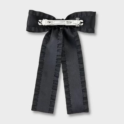 Girls' Ruffled Edge Satin Bow Clip - Art Class™ 2 Girls' Ruffled Edge Satin Bow Clip - Art Class™ - Image 2
