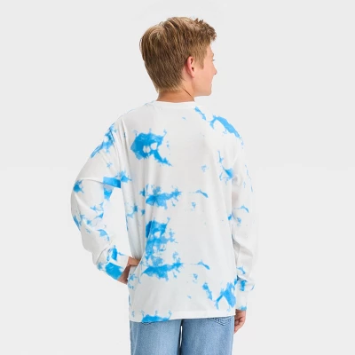 Boys' Tie-Dye Sonic Long Sleeve Graphic T-Shirt - Art Class™ Blue/White 2 Boys' Tie-Dye Sonic Long Sleeve Graphic T-Shirt - Art Class™ Blue/White - Image 2