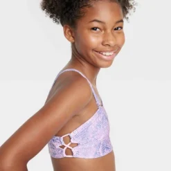 Girls' Snake Bite Animal Bikini Set - Art Class™ Purple