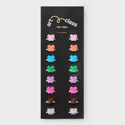 Girls' 16pk Micro Mini Butterfly Claw Clip - Art Class™: Fashion Hair Accessories For All Hair Types, Ages 3+ 1 Girls' 16pk Micro Mini Butterfly Claw Clip - Art Class™: Fashion Hair Accessories For All Hair Types, Ages 3+