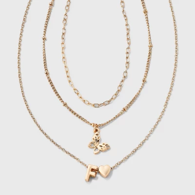 Girls' Initial With Choker And Layered Necklace Set - Art Class™ Gold 8 Girls' Initial With Choker And Layered Necklace Set - Art Class™ Gold - Image 8