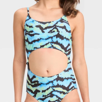 Girls' Tiger Dream One Piece Swimsuit - Art Class™ 1 Girls' Tiger Dream One Piece Swimsuit - Art Class™