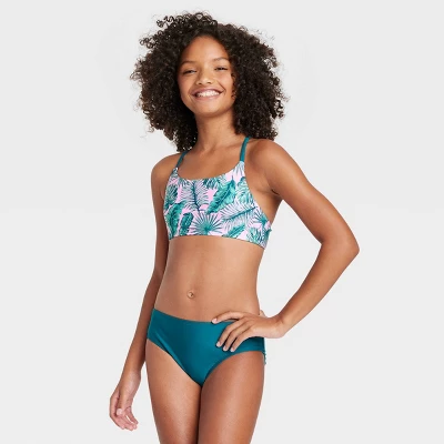 Girls' 3pc Miami Tropics With Front Twist Rash Guard Swimwear Set - Art Class™ 1 Girls' 3pc Miami Tropics With Front Twist Rash Guard Swimwear Set - Art Class™