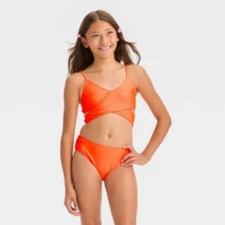 Girls' 'It’s A Wrap' Solid Bikini Set - Art Class™ Orange -Daily Kid Wear Shop GUEST 7a91bc46 ab3b 420c acc7 3073802cc8b9