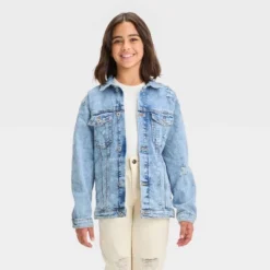 Girls' Oversized Jacket - Art Class™ Blue Denim -Daily Kid Wear Shop GUEST 7c88baad c994 4a58 ac6b 64639da83a56