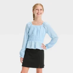 Girls' Long Sleeve Ruched Waist Blouse Top - Art Class™ 9 Girls' Long Sleeve Ruched Waist Blouse Top - Art Class™ -Daily Kid Wear Shop GUEST 7cdf44d3 782c 40c7 9349 a2f5a36e2f8a
