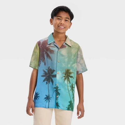 Boys' Palm Tree Short Sleeve Button-Down Shirt - Art Class™ 3 Boys' Palm Tree Short Sleeve Button-Down Shirt - Art Class™ - Image 3