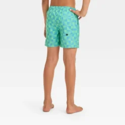 Boys' Plaid Swim Shorts - Art Class™ Green
