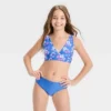 Girls' 'Happy Hibiscus With Sarong' Swimwear Set - Art Class™ Blue