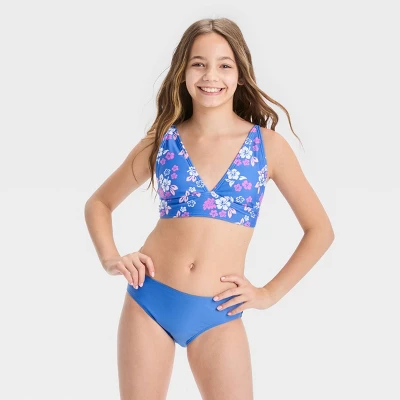 Girls' 'Happy Hibiscus With Sarong' Swimwear Set - Art Class™ Blue 1 Girls' 'Happy Hibiscus With Sarong' Swimwear Set - Art Class™ Blue