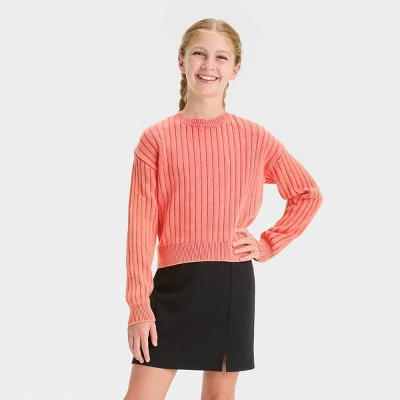 Girls' Wide Ribbed Pullover Sweater - Art Class™ 3 Girls' Wide Ribbed Pullover Sweater - Art Class™ - Image 3