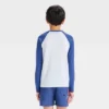 Boys' Solid Raglan Long Sleeve Rash Guard Top - Art Class™ Navy Blue