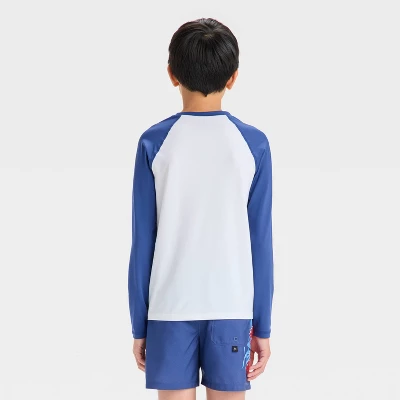 Boys' Solid Raglan Long Sleeve Rash Guard Top - Art Class™ Navy Blue 1 Boys' Solid Raglan Long Sleeve Rash Guard Top - Art Class™ Navy Blue