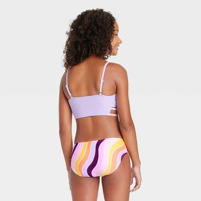 Girls' Groovy Waves Strappy Bikini Set - Art Class™ 2 Girls' Groovy Waves Strappy Bikini Set - Art Class™ - Image 2