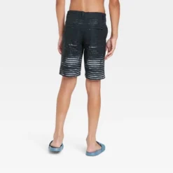 Boys' Striped Hybrid Swim Trunks - Art Class™ Black
