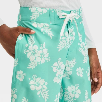 Boys' Floral Swim Shorts - Art Class™ Green 2 Boys' Floral Swim Shorts - Art Class™ Green - Image 2