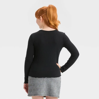 Girls' Long Sleeve Ribbed Baby T-Shirt - Art Class™ 1 Girls' Long Sleeve Ribbed Baby T-Shirt - Art Class™