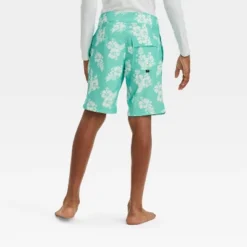 Boys' Floral Swim Shorts - Art Class™ Green