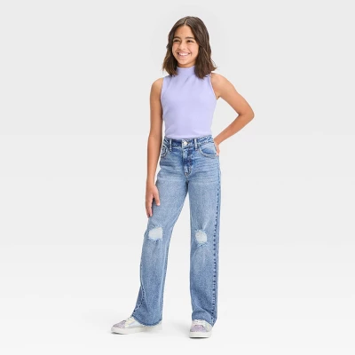 Girls' High-Rise Wide Leg Baggy Jeans - Art Class™ 2 Girls' High-Rise Wide Leg Baggy Jeans - Art Class™ - Image 2