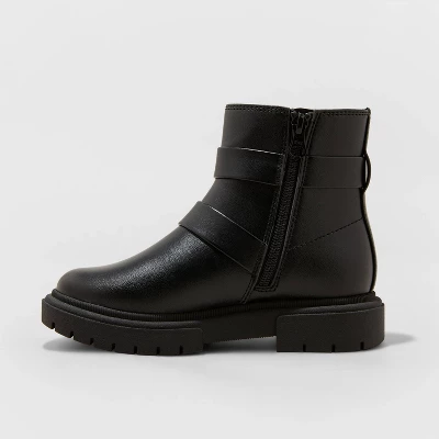 Girls' Cadi Zipper Moto Boots - Art Class™ Black 1 Girls' Cadi Zipper Moto Boots - Art Class™ Black