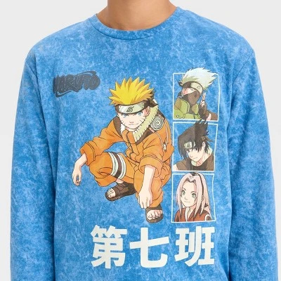 Boys' Naruto Long Sleeve Graphic T-Shirt - Art Class™ Blue 1 Boys' Naruto Long Sleeve Graphic T-Shirt - Art Class™ Blue