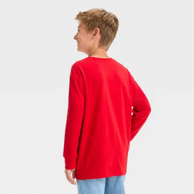 Boys' Chill Chill Chill Long Sleeve Graphic T-Shirt - Art Class™ Red 2 Boys' Chill Chill Chill Long Sleeve Graphic T-Shirt - Art Class™ Red - Image 2