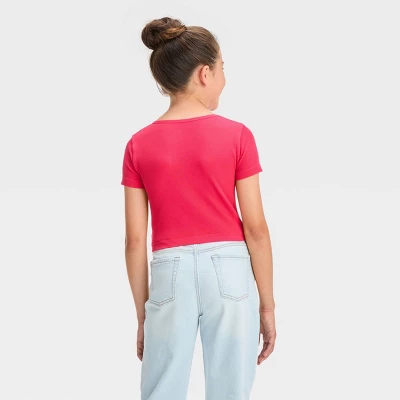 Girls' Short Sleeve Seamless Cropped T-Shirt - Art Class™ 1 Girls' Short Sleeve Seamless Cropped T-Shirt - Art Class™