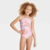 Girls' Tropic Oasis One Piece Swimwear Set With Skirt - Art Class™