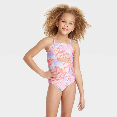 Girls' Tropic Oasis One Piece Swimwear Set With Skirt - Art Class™ 1 Girls' Tropic Oasis One Piece Swimwear Set With Skirt - Art Class™