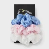 Girls' 3pk Ruffled Fabric Hair Twisters - Art Class™: Fashion Accessory For All Hair Types, Includes Ponytail Holder