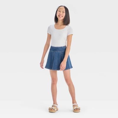 Girls' Drop-Waist Pleated Denim Skirt - Art Class™ 2 Girls' Drop-Waist Pleated Denim Skirt - Art Class™ - Image 2